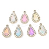 UV Plating Alloy with Mixed Color Glass Rhinestone Pendants FIND-M018-39G-1