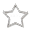 Rack Plating Brass Micro Pave Cubic Zirconia Connector Charms KK-G515-42P-01-1