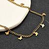304 Stainless Steel Twisted Chain Necklaces with Butterfly Charm Tassel NJEW-R023-06G-2
