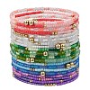 20Pcs 20 Colors Glass Seed Beaded Stretch Bracelet Sets BJEW-SW001593-1