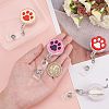 4 Pcs 4 Styles PVC Paw Badge Reel AJEW-CA0001-28A-3