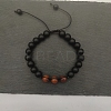 Natural Garnet Beaded Bracelet with 8mm Matte Stone ZJ6492-3-1