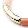 Acrylic Curved Tube Beaded Stretch Bracelet for Women BJEW-JB08438-01-4