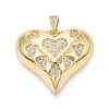 Brass Micro Pave Clear Cubic Zirconia Pendants KK-N268-97B-G-1