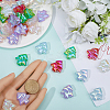 48Pcs 6 Colors Christmas Rainbow Iridescent Plating Acrylic Beads MACR-SP0001-34-3
