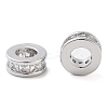 Brass Micro Pave Clear Cubic Zirconia Beads KK-U028-24P-1