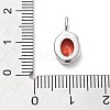 925 Sterling Silver Cubic Zirconia Oval Charms STER-S006-01S-G-3