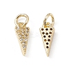 Brass Micro Pave Clear Cubic Zirconia Charms KK-E068-VB246-1