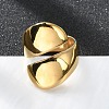 Ion Plating(IP) 304 Stainless Steel Plain Band Wrap Cuff Ring RJEW-L103-01-G-1
