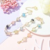 Resin with Gold Foil Round Beaded Chain Necklaces NJEW-JN04361-01-5