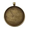 Tibetan Style Alloy Pendant Cabochon Settings TIBEP-R351-02AB-FF-1
