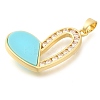 Brass Micro Pave Cubic Zirconia with Acrylic Pendants KK-S049-22G-2