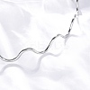 304 Stainless Steel Wave Shape Link Chain Necklaces for Women NJEW-S439-08P-2
