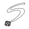201 Stainless Steel Goth Knot Cross Pendant Box Chain Necklaces NJEW-M010-05P-2