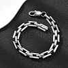 304 Stainless Steel Rectangle Link Chain Bracelets for Women Men BJEW-F488-30P-01-1