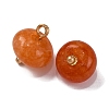 Natural White Jade Dyed Saucer Charms with Rack Plating Golden Tone Brass Bails KK-B103-17B-05-2