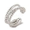 Rack Plating Brass Criss Cross Open Cuff Rings for Women RJEW-M148-06P-3