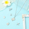 6Pcs 6 Styles Brass Micro Pave Clear Cubic Zirconia Charms KK-CJ0003-31-6