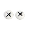 White and Black Flat Round Cartoon Resin Cabochons LS-CRES-Q009-01I-1
