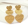 201 Stainless Steel Heart Dangle Stud Earrings EJEW-D084-16G-5