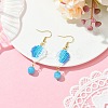 304 Stainless Steel with Glass Cylinder Seed Beads Hot Air Balloon Dangle Earrings EJEW-MZ00820-6