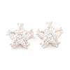 Brass Micro Pave Clear Cubic Zirconia Beads KK-S389-22S-1