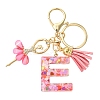Letter A~Z Transparent Glitter Resin Pendant Keychains KEYC-FZ00024-05-1