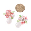 Flower Handmade Glass Seed Beads Stud Earrings EJEW-MZ00449-5