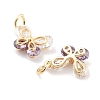 Brass Micro Pave Cubic Zirconia Pendants KK-P271-03G-B-2
