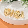 Flower Brass Cuff Rings for Women RJEW-B119-14G-03-2