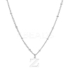 1Pc Brass Chain & 304 Stainless Steel Letter Pendant Necklaces NJEW-LP0001-35Z-P-1