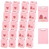  20Pcs 2 Style Rectangle Paper Bags with Handle and Clear Heart Shape Display Window CON-NB0001-90-1