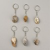 Nuggets Natural Geode Agate Cave Pendant Keychain KEYC-WH0024-34-1