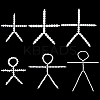 6Pcs 6 Style Plastic Action Figure Movable Skeleton DIY-PH0020-90-1