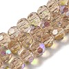Electroplate Transparent Glass Beads Strands EGLA-A035-T8mm-L22-1