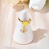 Brass Micro Pave Cubic Zirconia Adjustable Finger Rings for Women RJEW-K307-01G-23-3