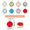 SUPERFINDINGS 16Pcs 8 Colors Brass Glass Charms KK-FH0003-35-5