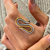 Double Layer 304 Stainless Steel Cuff Open Rings for Women SF0469-2-1