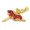 Rack Plating Brass Micro Pave Cubic Zirconia Pendants KK-G513-94G-01-2