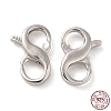 Rhodium Plated 925 Sterling Silver Double Opening Lobster Claw Clasps LS-STER-Q187-01B-P-3