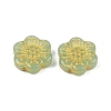 Baking Paint and Golden Metal Enlaced Glass Beads DGLA-T004-09C-2