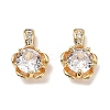 Brass Micro Pave Clear Cubic Zirconia Charms KK-A259-31G-1