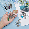 6Pcs 6 Style Alloy Hamsa Hand/Hand of Miriam Pendant Keychain AJEW-DC0001-35-3