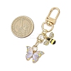Butterfly Bees Alloy Enamel Pendant Decorations HJEW-JM02688-02-3