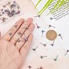 50Pcs Rainbow Color Stainless Steel Stud Earring Findings STAS-UN0037-07A-2
