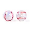 Sports UV Plating Opaque Acrylic Beads PACR-N016-03A-2