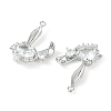 Brass Micro Pave Cubic Zirconia Pendants KK-L208-05P-01-3