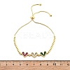 Brass Micro Pave Cubic Zirconia Slider Bracelets BJEW-S163-01B-G-5