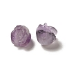 Natural Amethyst Carved Flower Scattered Beads G-O156-B-37-2