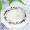 304 Stainless Steel Oval Link Chain Bracelets for Women Men BJEW-F488-48A-P-1
